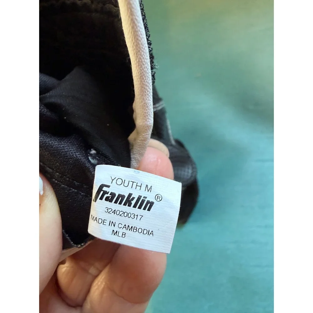 Franklin Batting Gloves Youth Medium MLB Nex-Skinz Black White Baseball Athletic